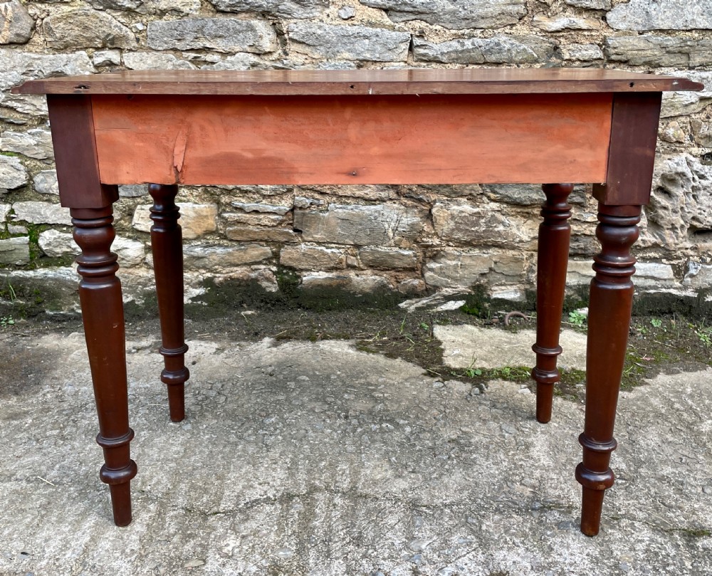 Antique Victorian Mahogany Two Drawer Side Table View XIII