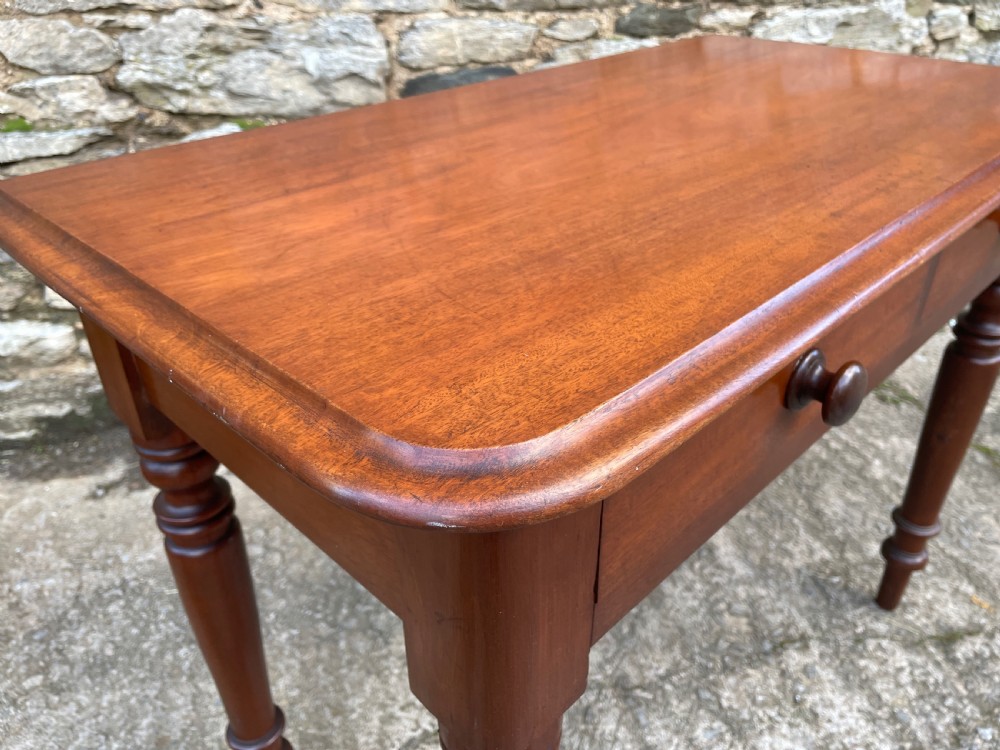 Antique Victorian Mahogany Two Drawer Side Table View XVII