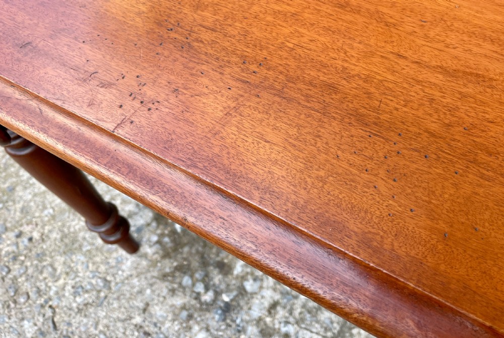 Antique Victorian Mahogany Two Drawer Side Table View XIX