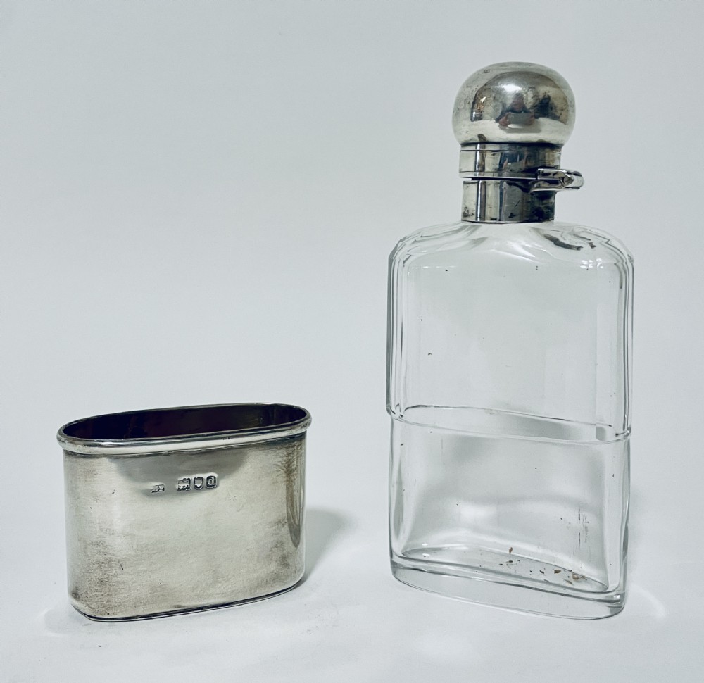 Antique Victorian Silver Mounted Hip Flask View VII