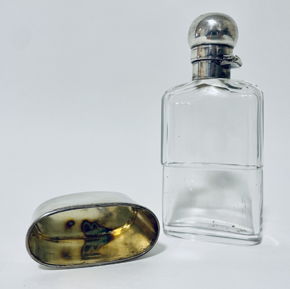 Antique Victorian Silver Mounted Hip Flask View VIII