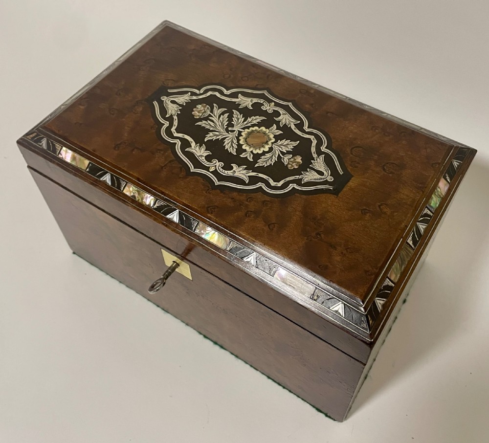 Antique Victorian Inlaid Fitted Jewellery Box View III