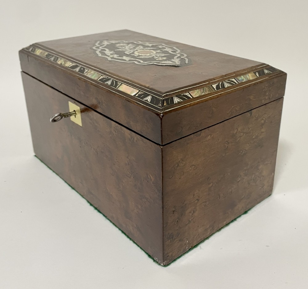 Antique Victorian Inlaid Fitted Jewellery Box View V