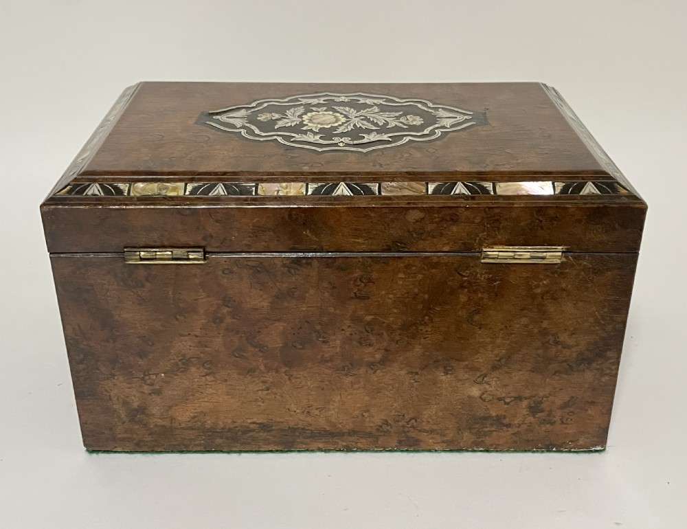 Antique Victorian Inlaid Fitted Jewellery Box View X