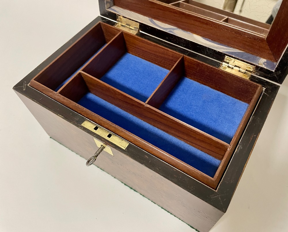 Antique Victorian Inlaid Fitted Jewellery Box View XV