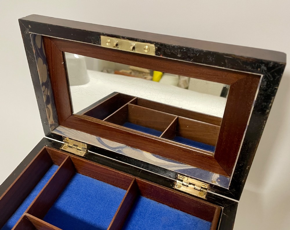 Antique Victorian Inlaid Fitted Jewellery Box View XVI