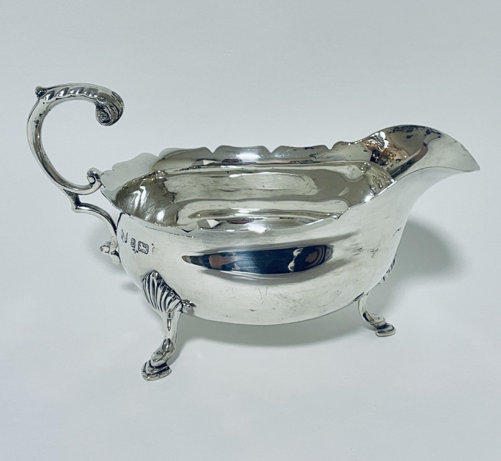 Antique Edwardian Solid Sterling Silver Sauce Boat