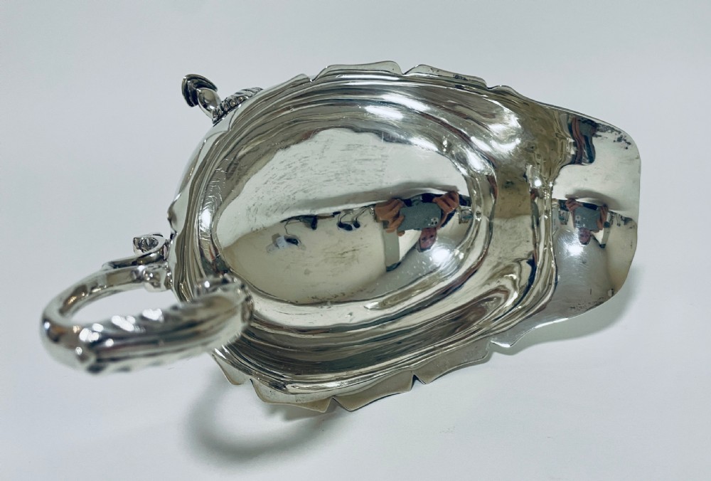 Antique Edwardian Solid Sterling Silver Sauce Boat View XI