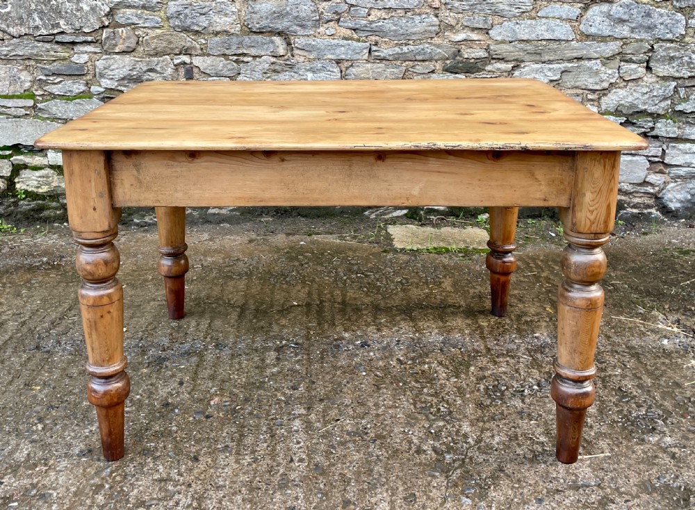 Antique Victorian Pine Farmhouse Table View II
