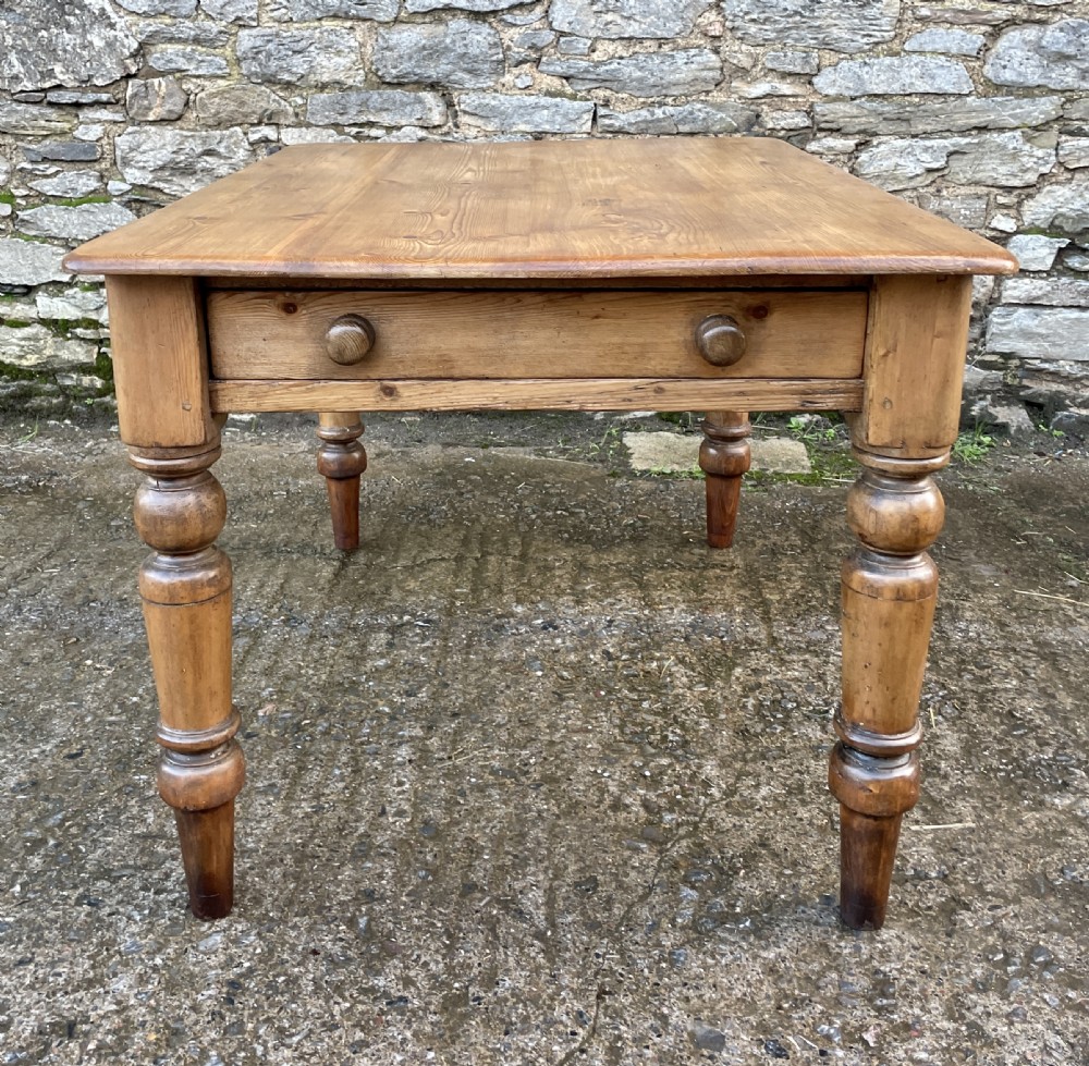 Antique Victorian Pine Farmhouse Table View IX