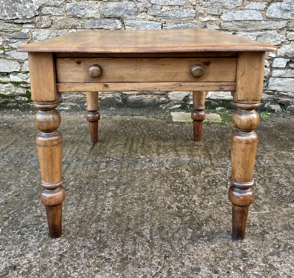 Antique Victorian Pine Farmhouse Table View X