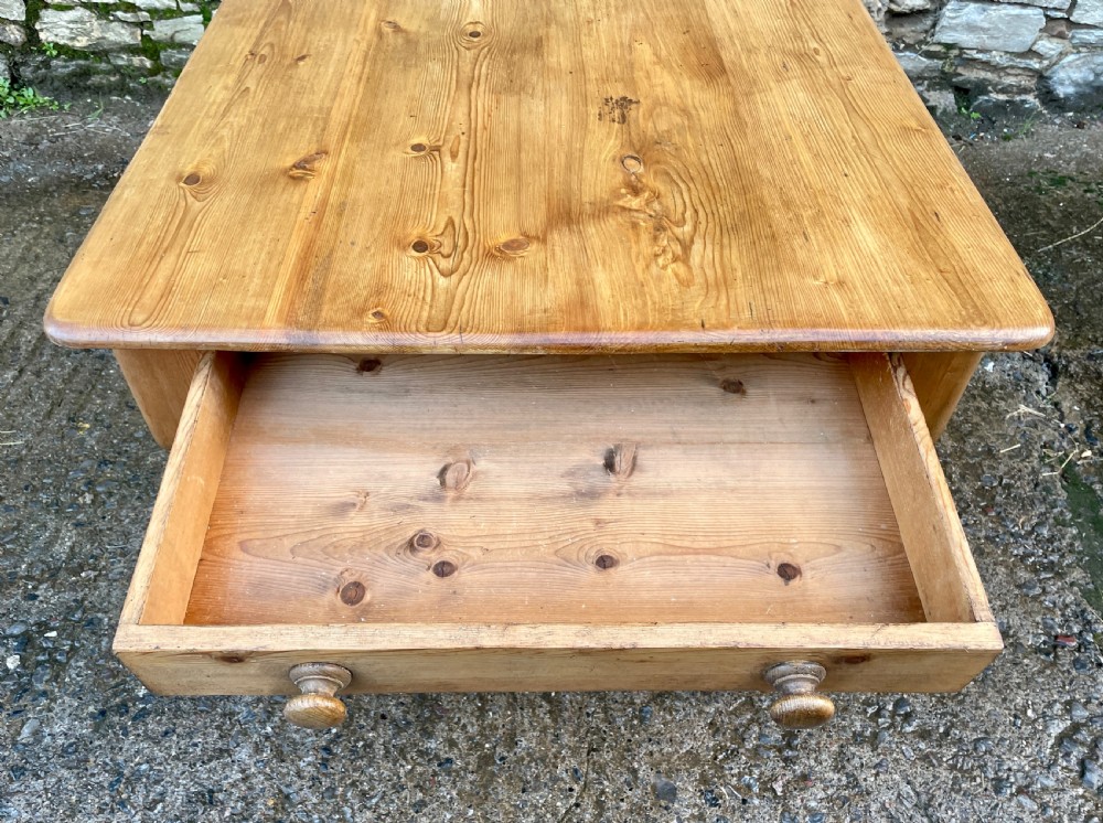 Antique Victorian Pine Farmhouse Table View XI
