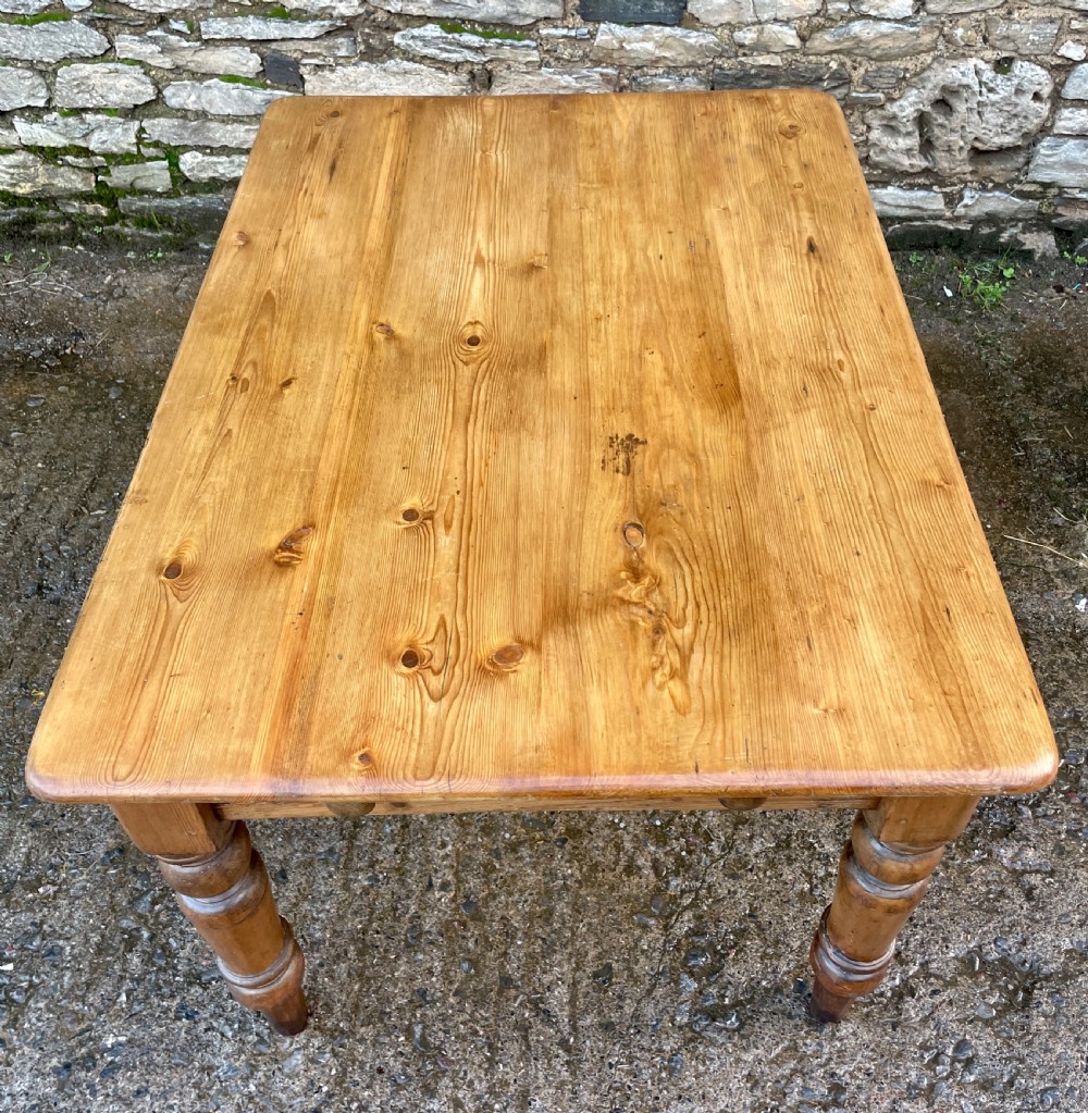 Antique Victorian Pine Farmhouse Table View XIII