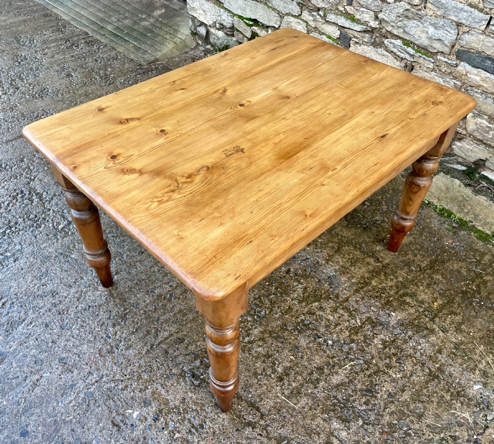 Antique Victorian Pine Farmhouse Table View XIV