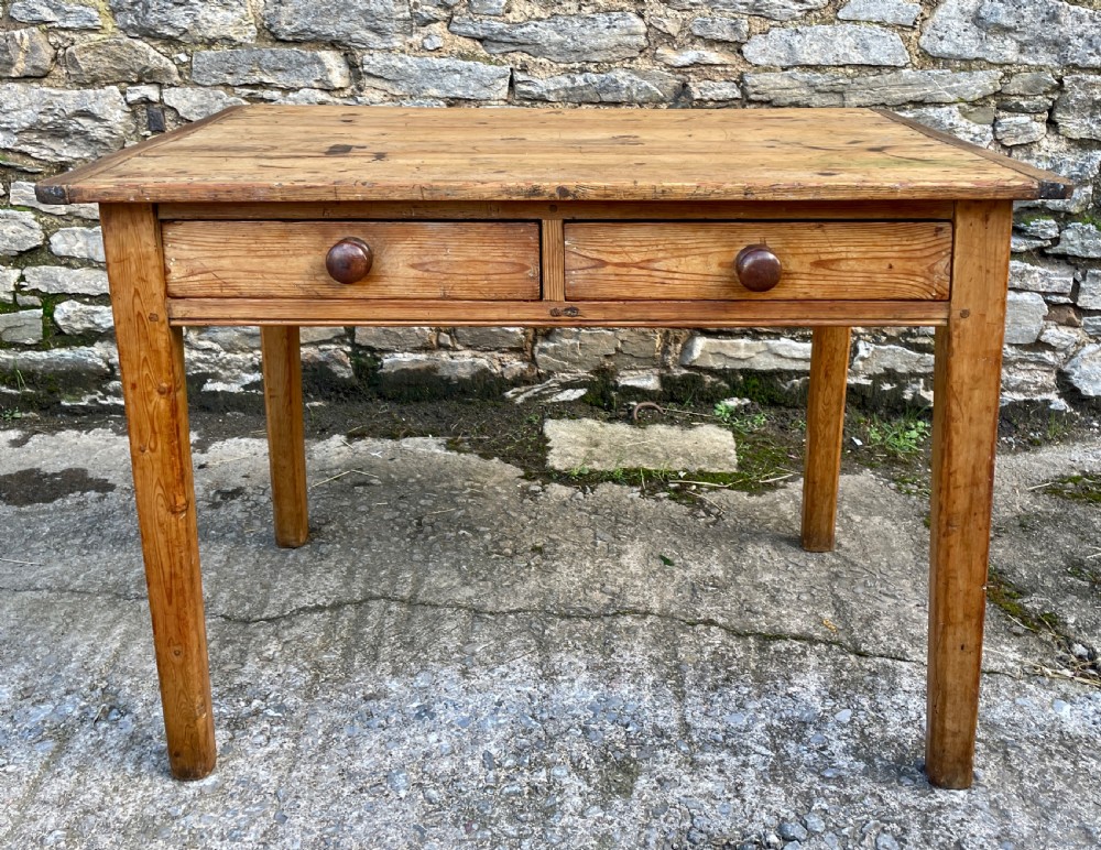 Antique Two Drawer Pine Table View II