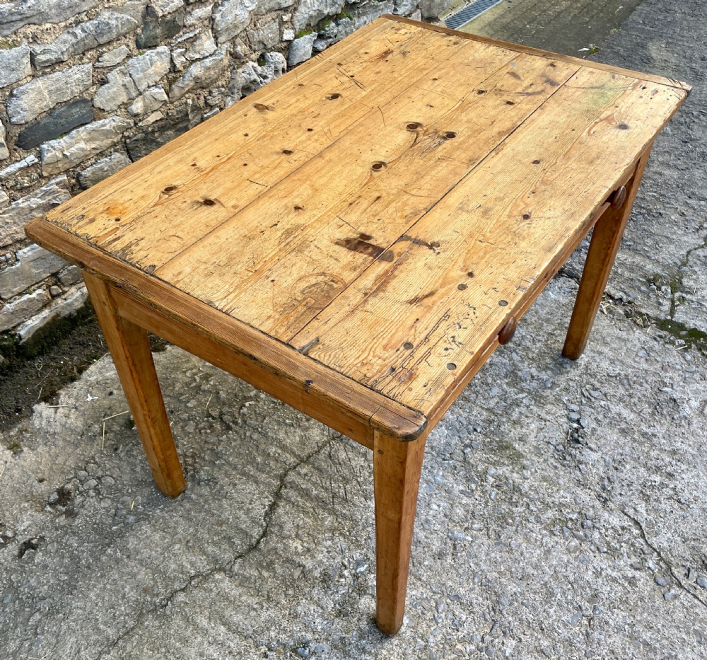 Antique Two Drawer Pine Table View VI