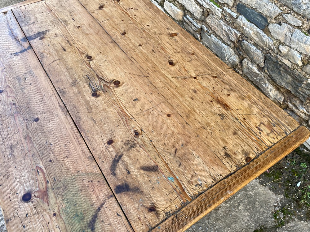 Antique Two Drawer Pine Table View VIII