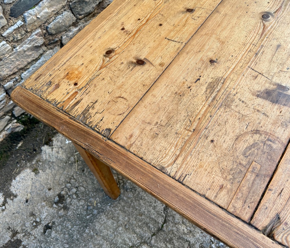 Antique Two Drawer Pine Table View X