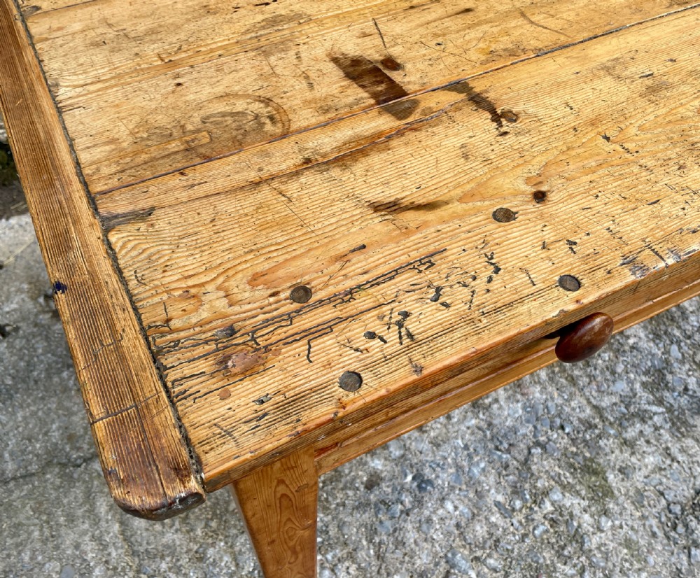 Antique Two Drawer Pine Table View XI
