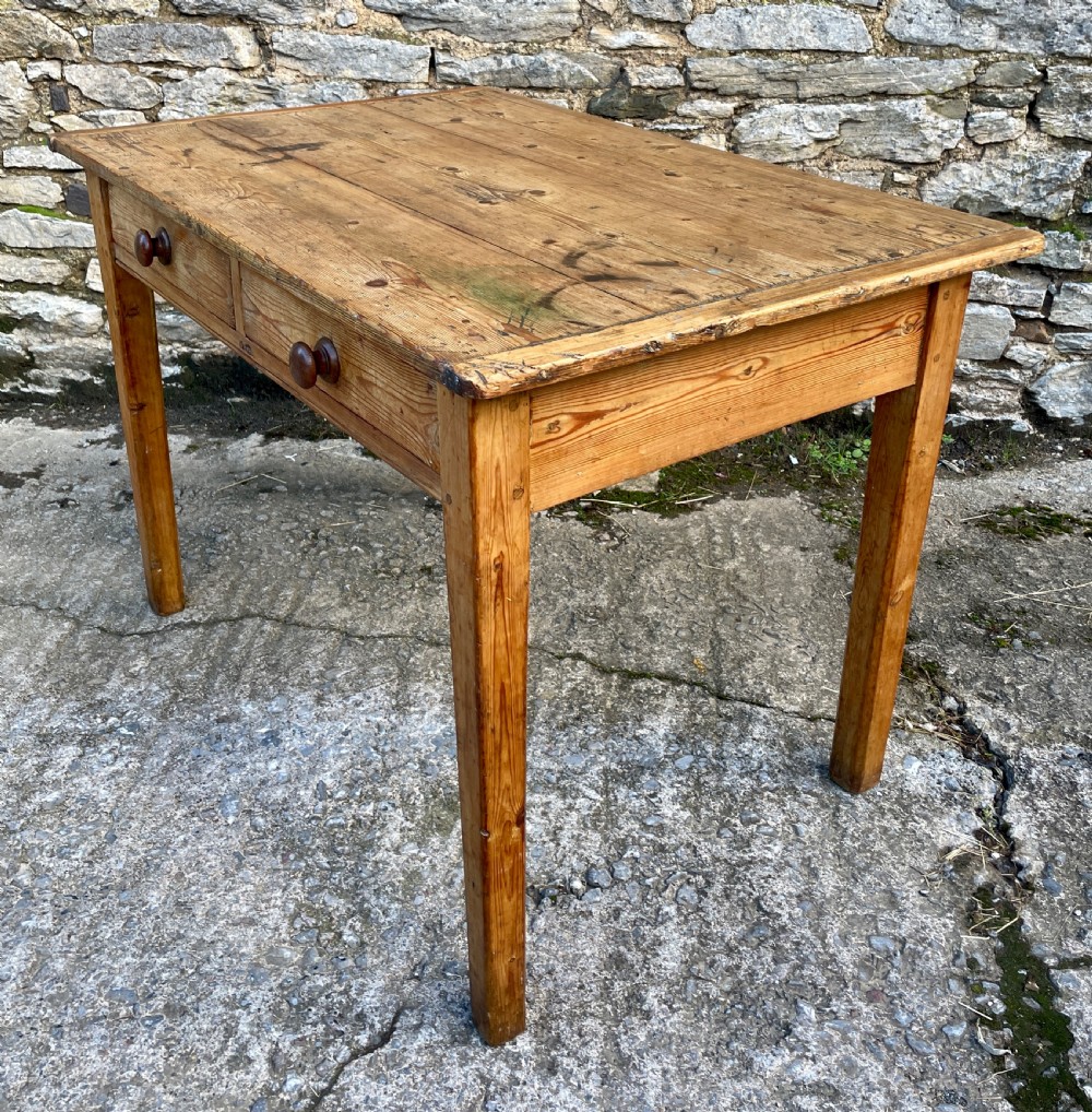 Antique Two Drawer Pine Table View XIII