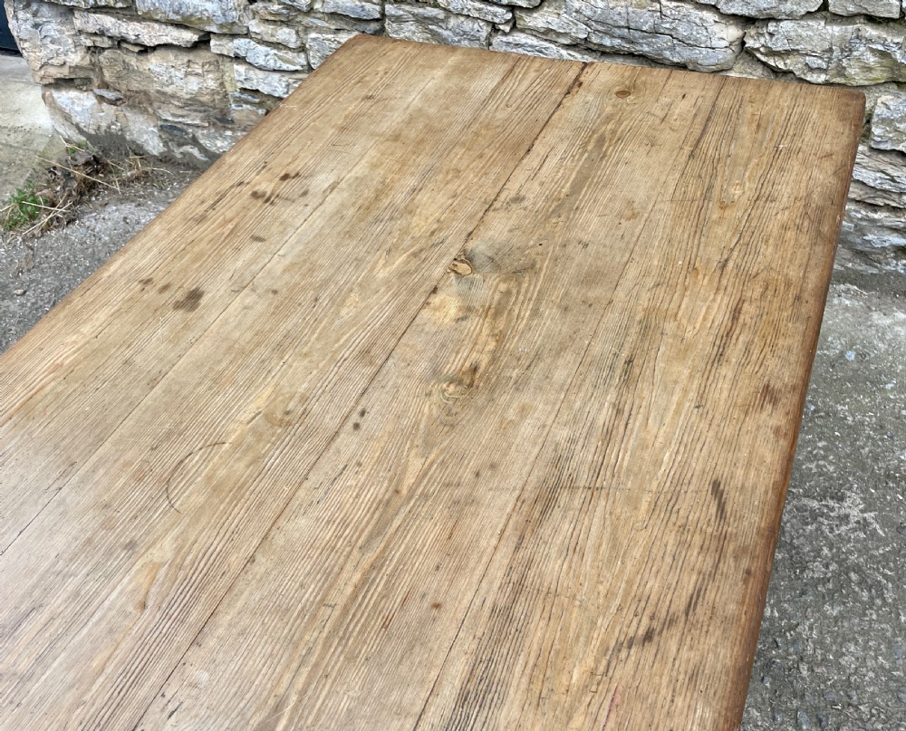 Large Antique French Farmhouse Dining Table View XIX