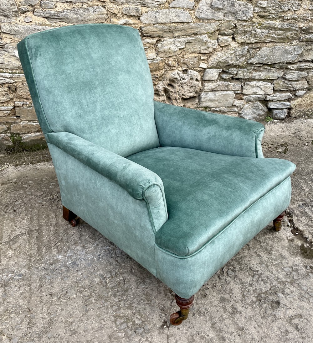 Antique Victorian Howard Style Deep Armchair View II