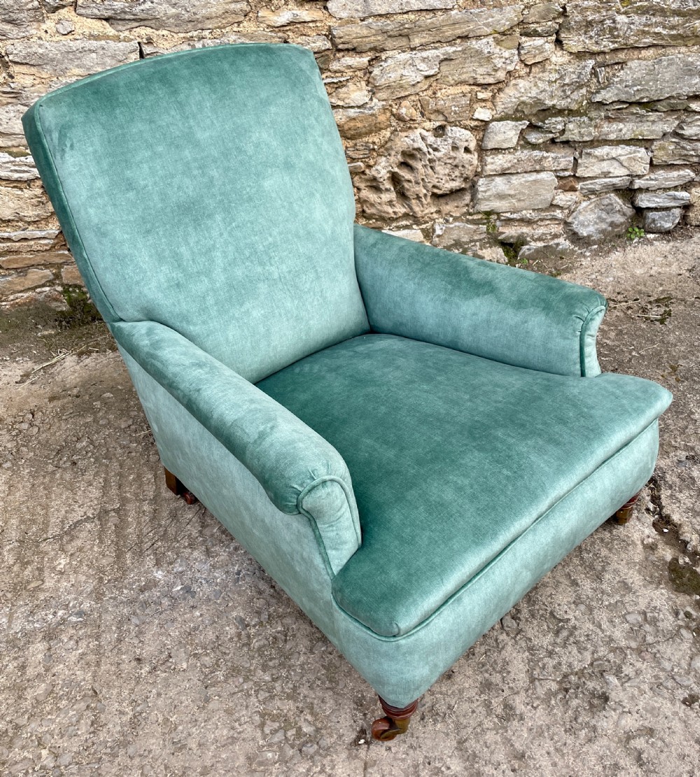 Antique Victorian Howard Style Deep Armchair View III