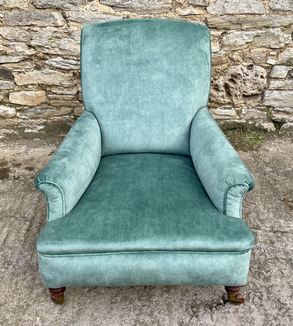 Antique Victorian Howard Style Deep Armchair View V
