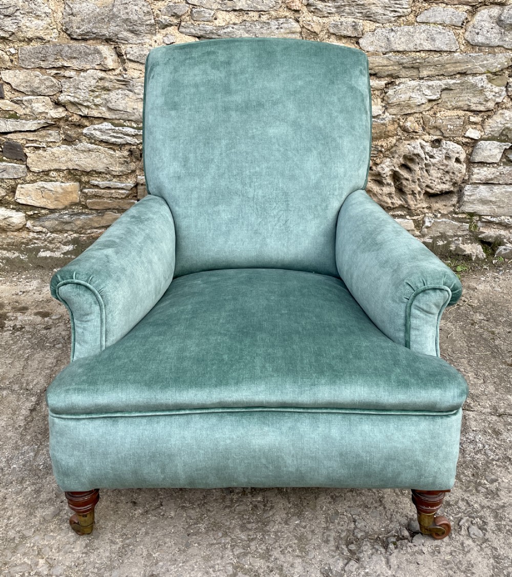 Antique Victorian Howard Style Deep Armchair View VI