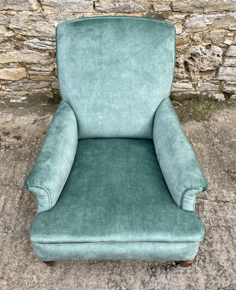 Antique Victorian Howard Style Deep Armchair View VII