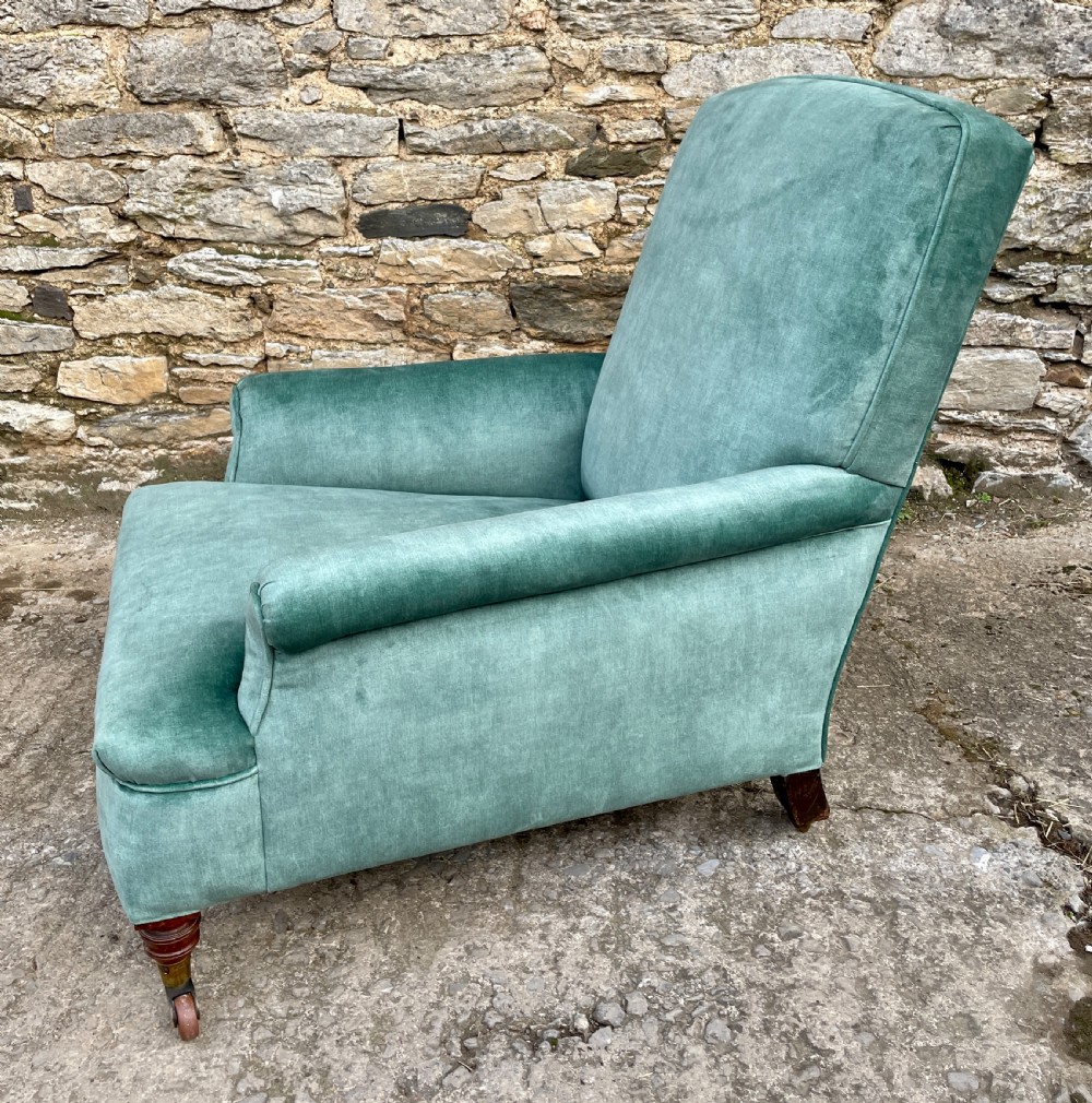 Antique Victorian Howard Style Deep Armchair View IX