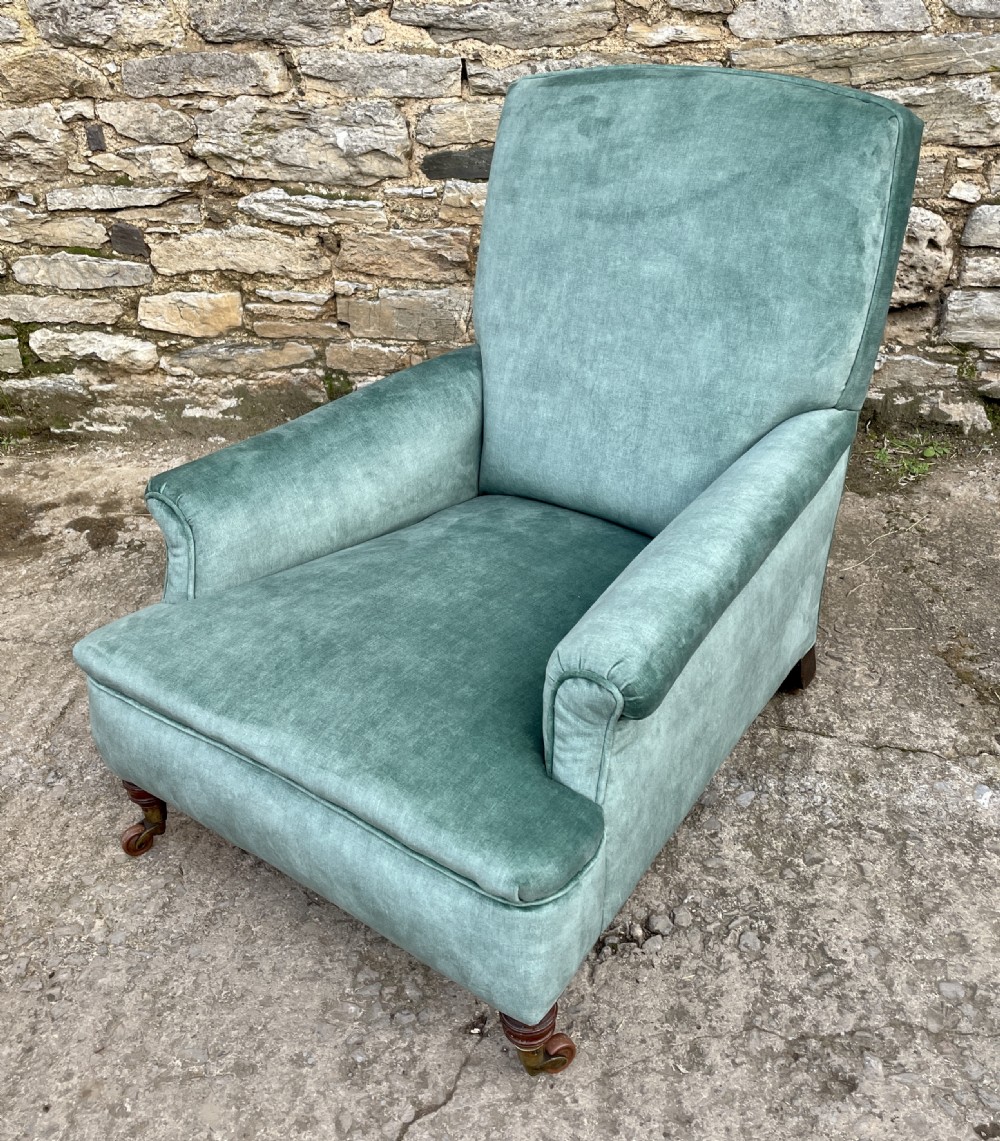 Antique Victorian Howard Style Deep Armchair View XI