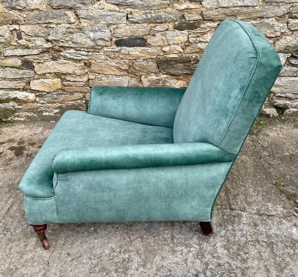 Antique Victorian Howard Style Deep Armchair View XIV