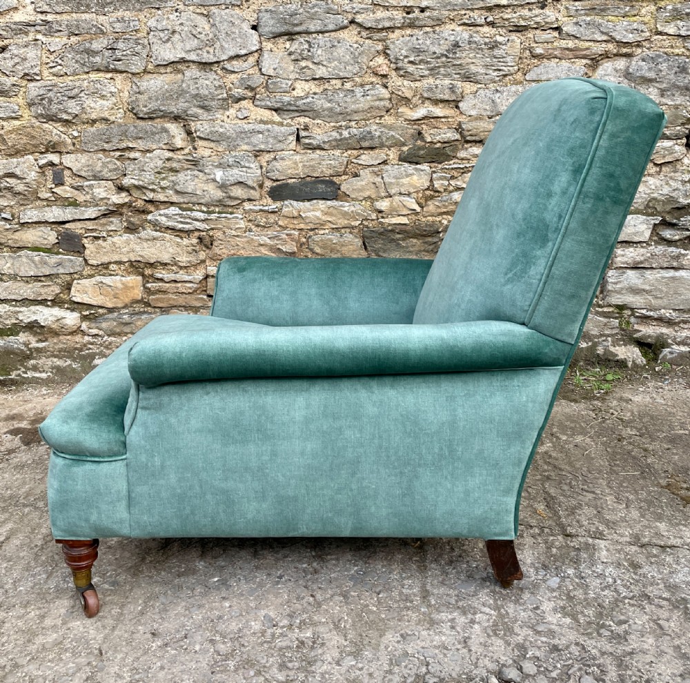 Antique Victorian Howard Style Deep Armchair View XV