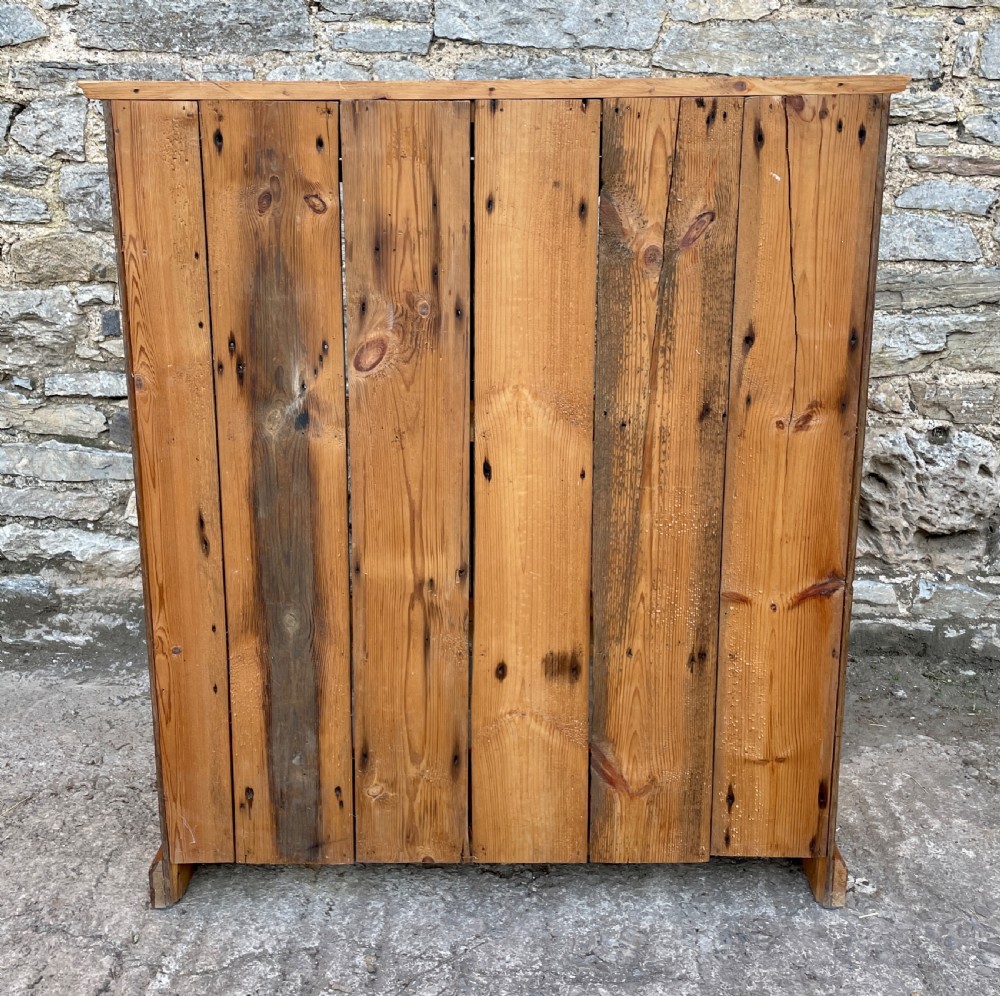 Narrow Antique Pine Glazed Cupboard View XVI