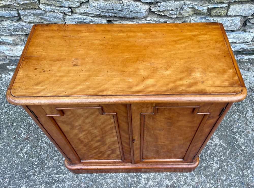 Antique Victorian Satinwood Cupboard View XII