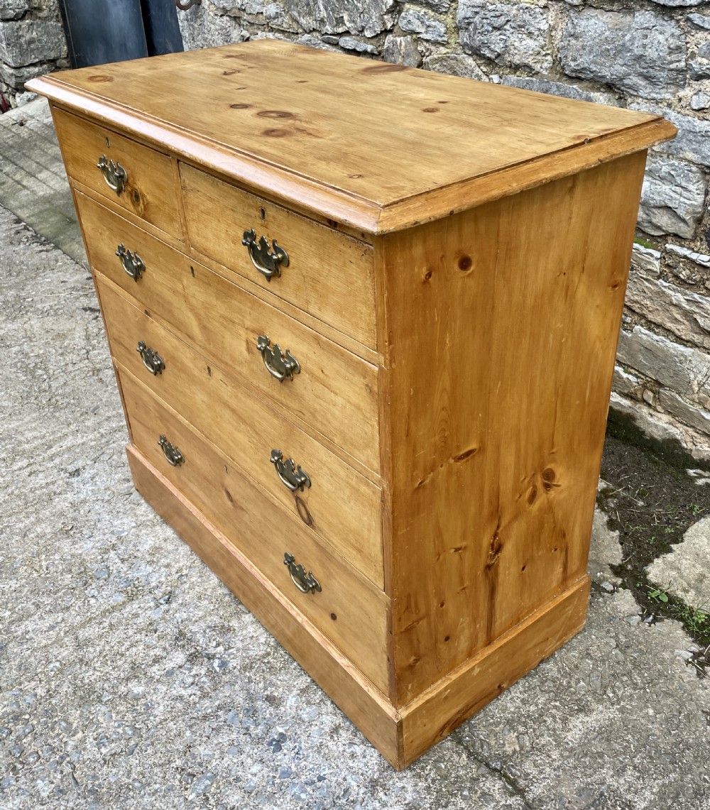 Large Antique Stripped Pine Chest of Drawers View III