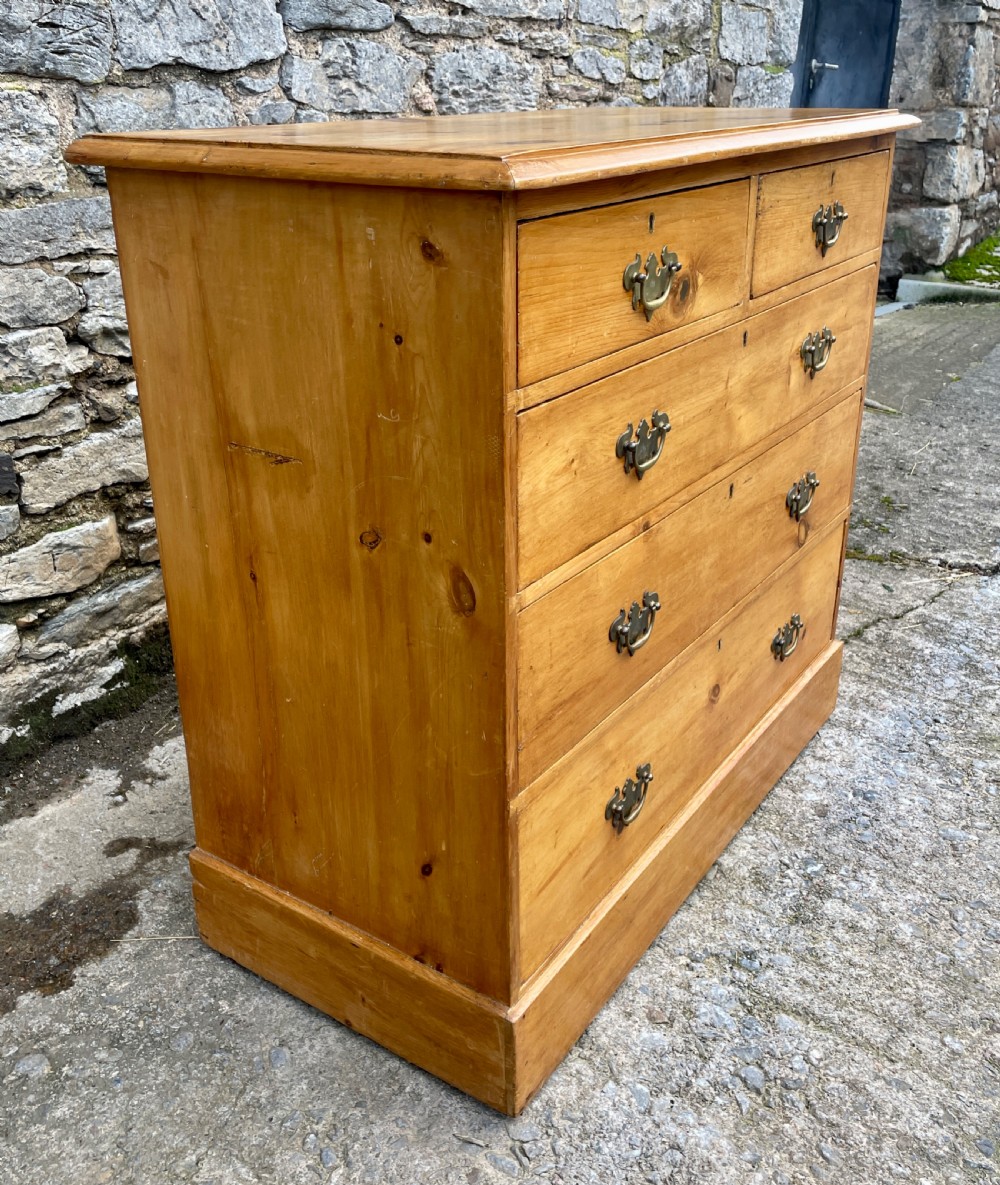 Large Antique Stripped Pine Chest of Drawers View V