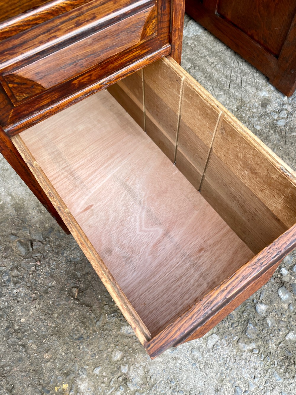 Antique Oak Roll Top Tambour Desk View XIX