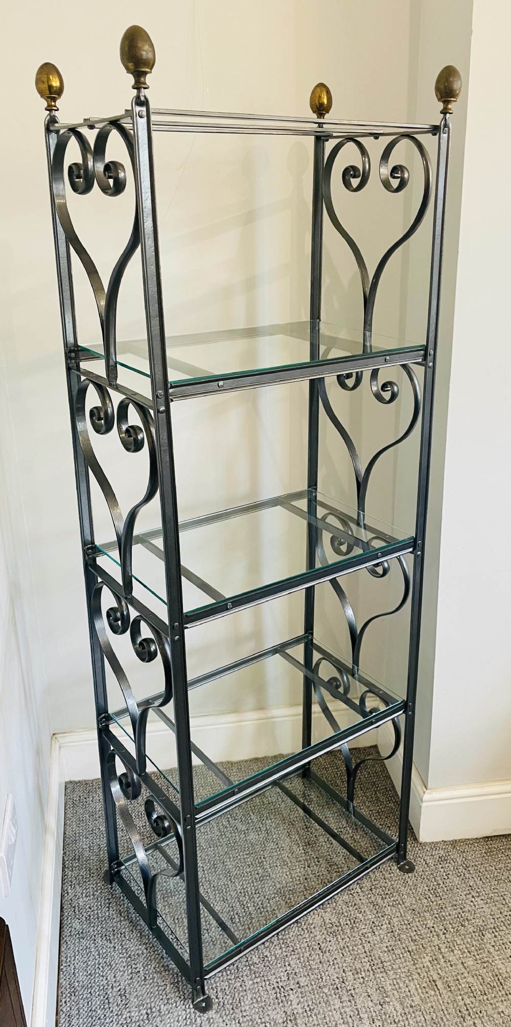 Antique Victorian Wrought Iron Deed Rack Shelves