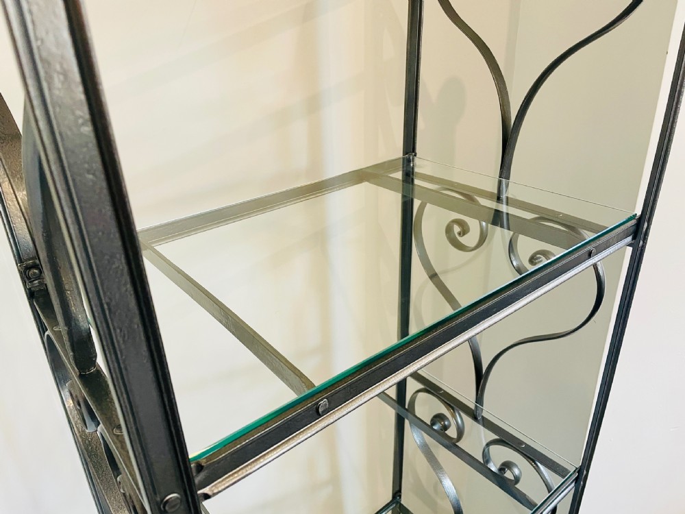 Antique Victorian Wrought Iron Deed Rack Shelves View VI