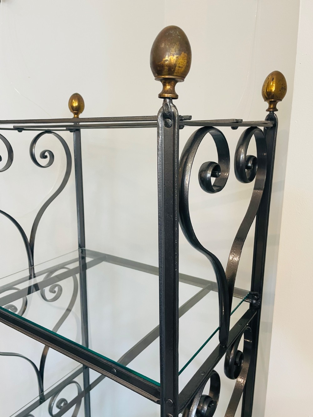 Antique Victorian Wrought Iron Deed Rack Shelves View X