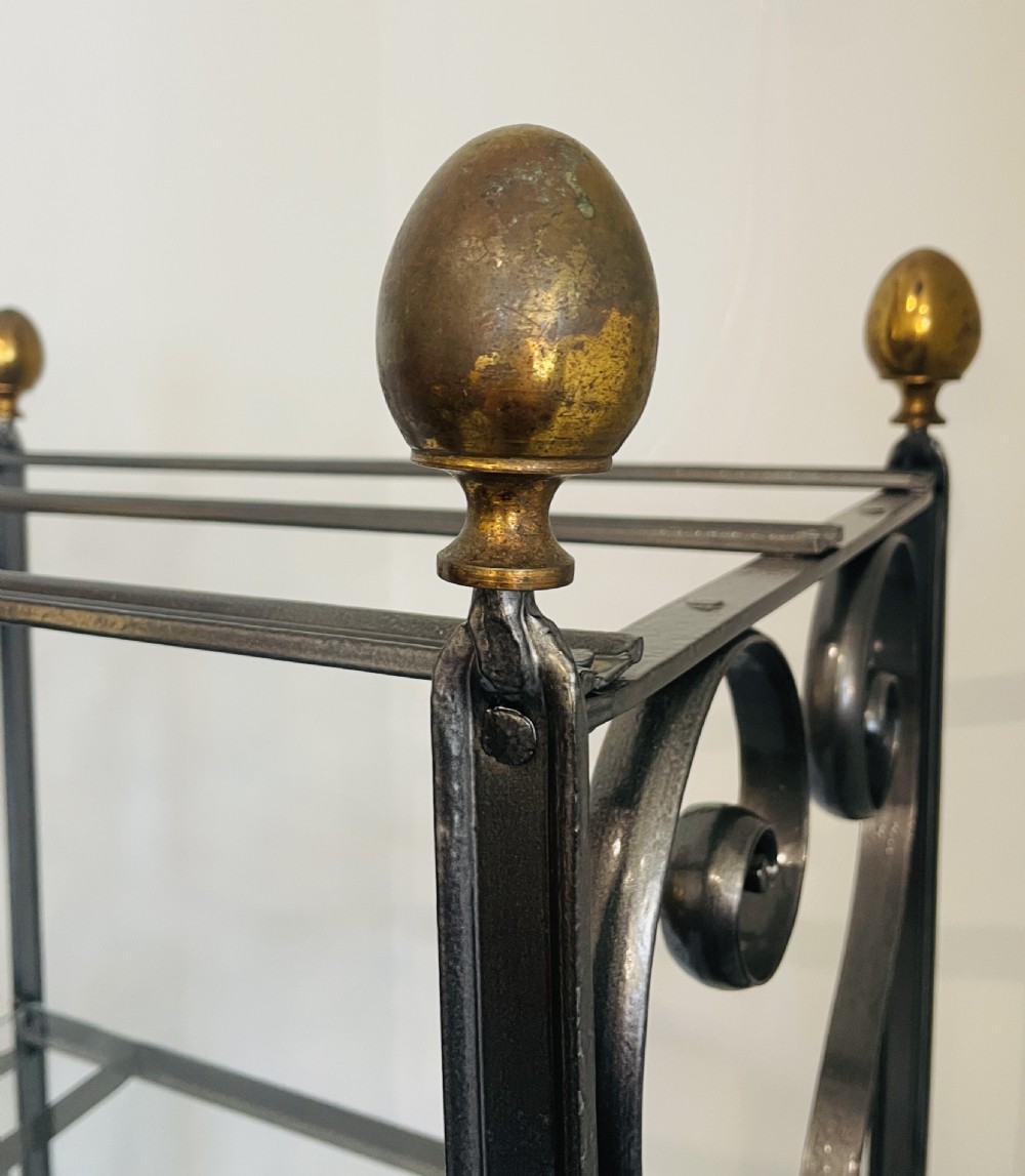 Antique Victorian Wrought Iron Deed Rack Shelves View XII