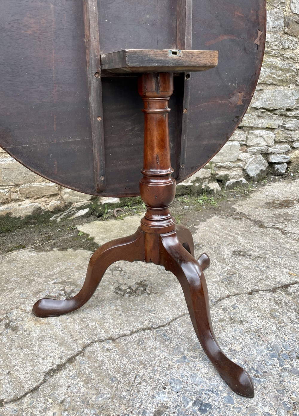 Antique Georgian Mahogany Tilt Top Table View XI