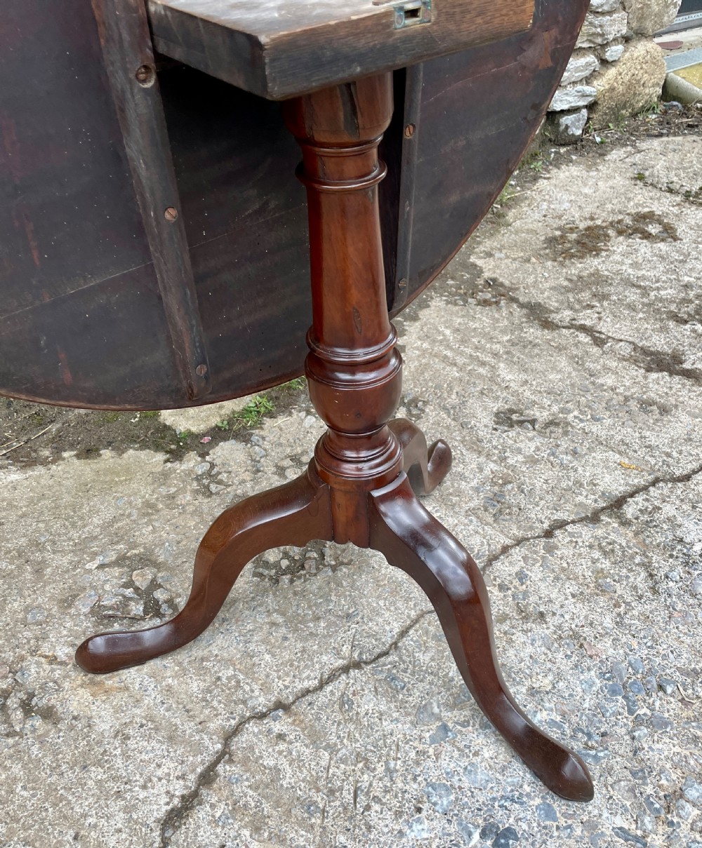 Antique Georgian Mahogany Tilt Top Table View XIV