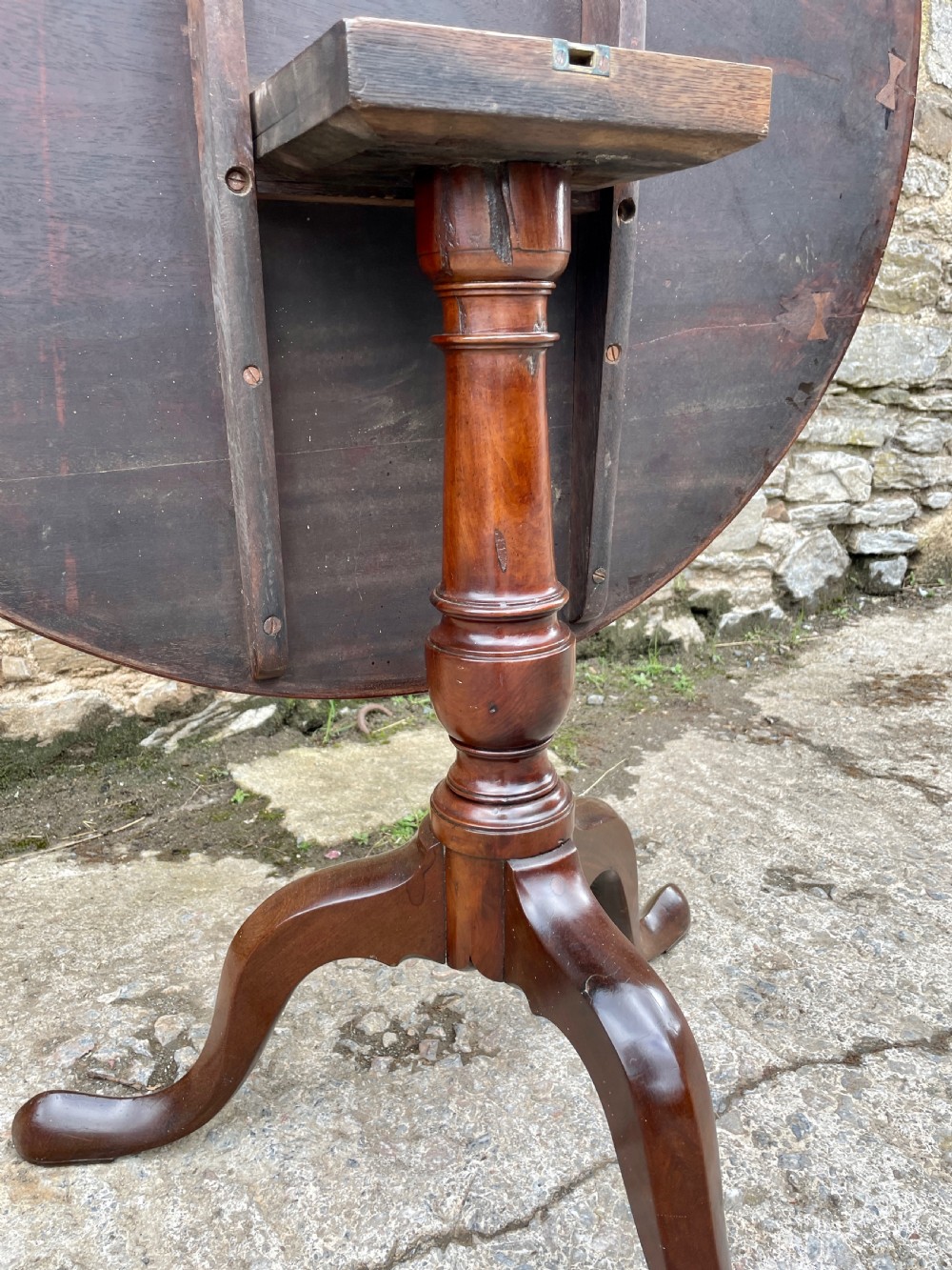 Antique Georgian Mahogany Tilt Top Table View XV