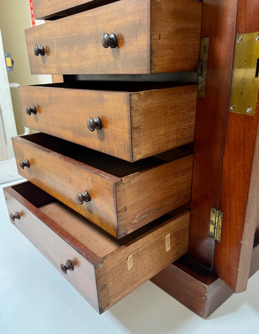 Victorian Mahogany Tabletop Wellington Chest View VIII