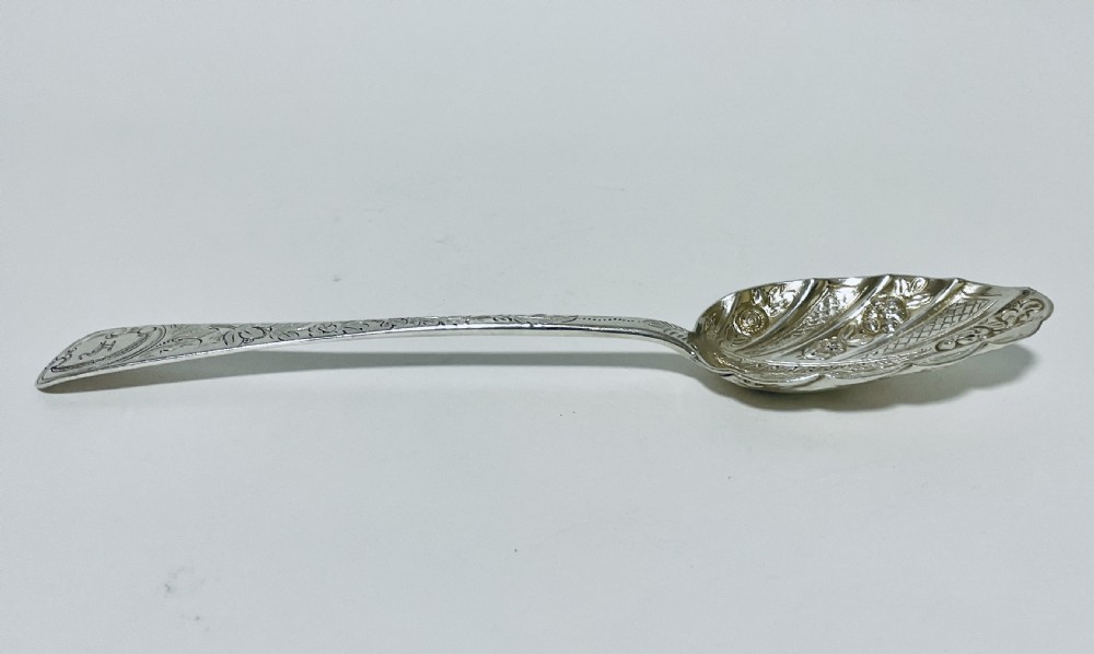 Antique Irish Solid Silver Berry Spoon