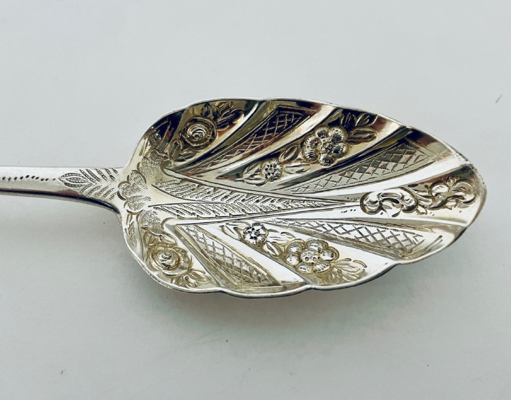 Antique Irish Solid Silver Berry Spoon View VII