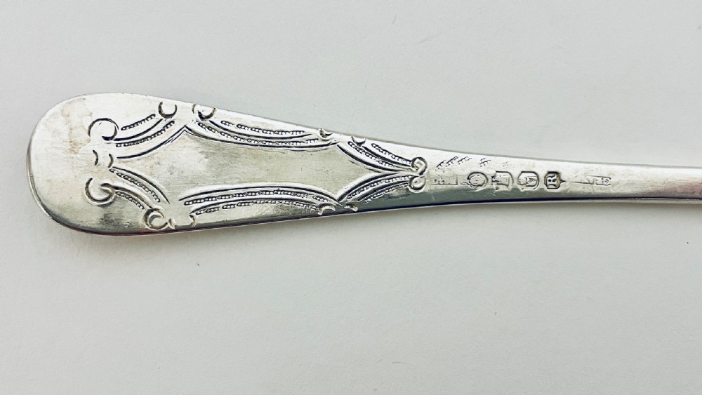 Antique Irish Solid Silver Berry Spoon View XI